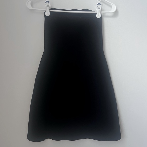 Zara Black Mini Dress Strapless with Slit Size Small - Picture 3 of 4
